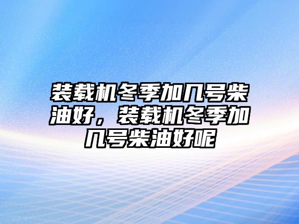 裝載機(jī)冬季加幾號(hào)柴油好，裝載機(jī)冬季加幾號(hào)柴油好呢