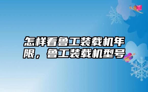 怎樣看魯工裝載機年限，魯工裝載機型號