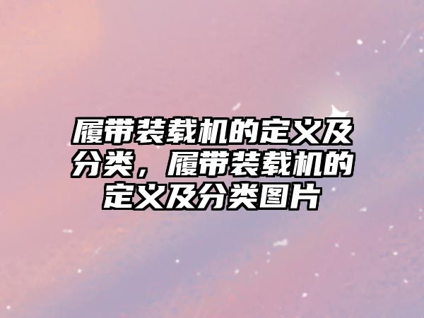 履帶裝載機的定義及分類，履帶裝載機的定義及分類圖片