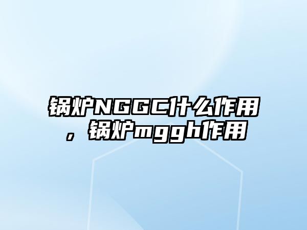 鍋爐NGGC什么作用，鍋爐mggh作用