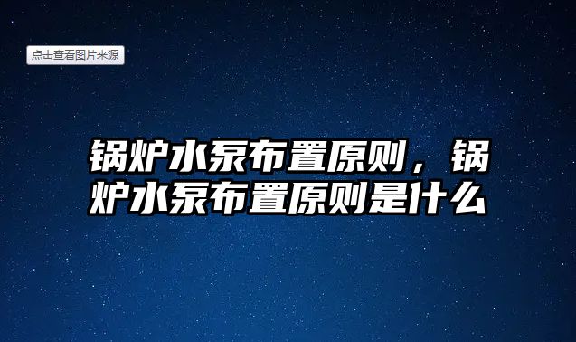 鍋爐水泵布置原則，鍋爐水泵布置原則是什么