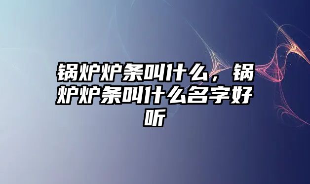 鍋爐爐條叫什么，鍋爐爐條叫什么名字好聽