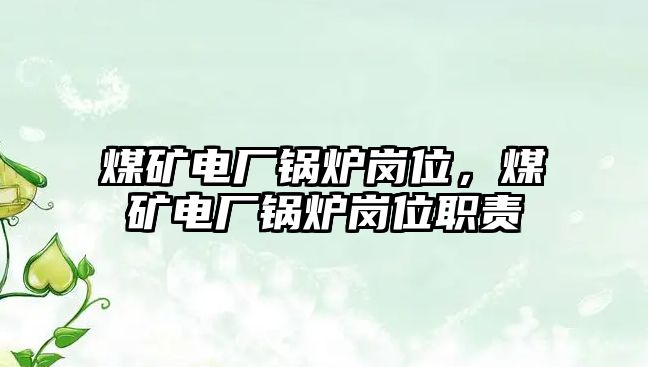 煤礦電廠鍋爐崗位，煤礦電廠鍋爐崗位職責(zé)