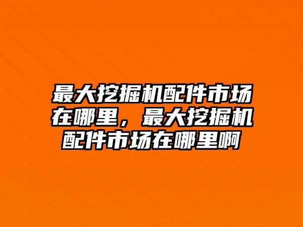 最大挖掘機配件市場在哪里，最大挖掘機配件市場在哪里啊